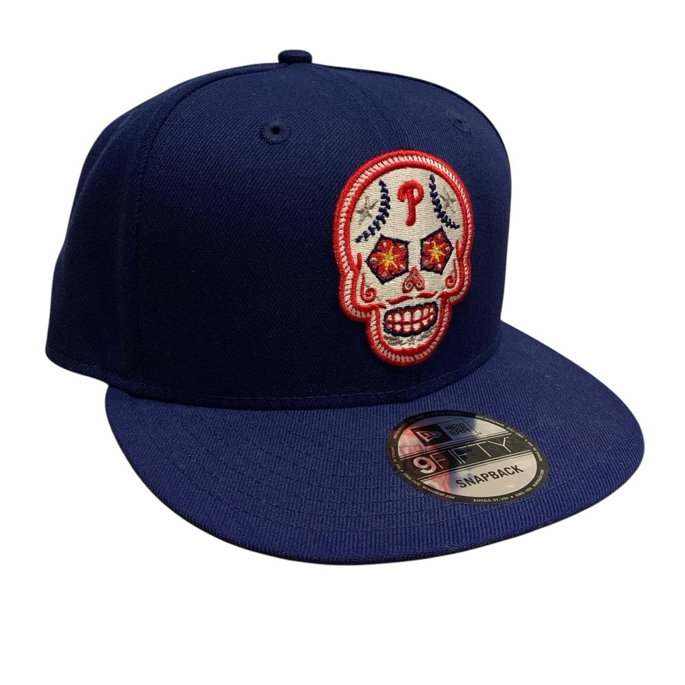 New Era Philadelphia Phillies 9FIFTY Royal Sugar Skull Day of the Dead Hat OSFM